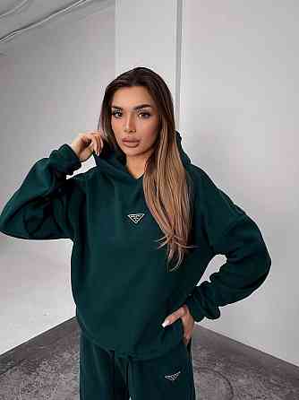 Женский теплый костюм, из флис полара L-XL, изумруд Одесса