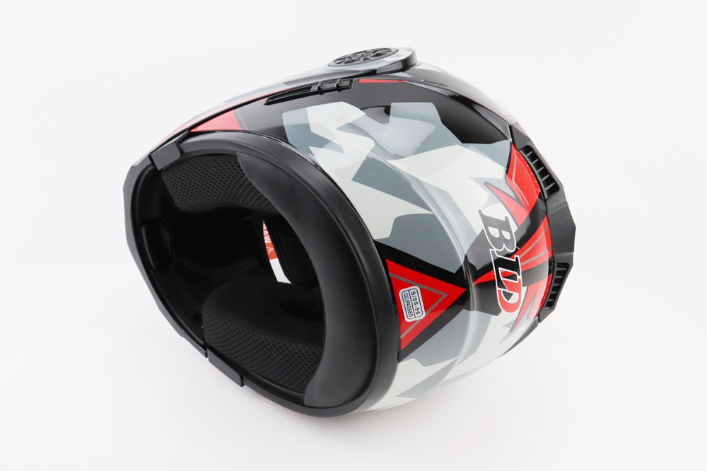 Шолом модуляр, закритий з відкидним підборіддям+відкидні окуляри BLD-159 S (55-56см), ЧОРНО-ЧЕРВОНИЙ Киев - изображение 3