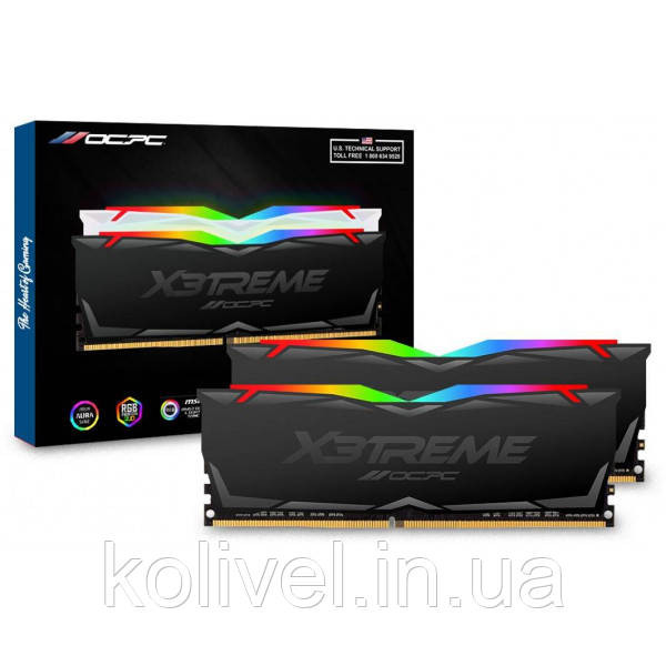 DDR4 64Gb 3600MHz (2*32Gb) OCPC X3 RGB Black, Kit (MMX3A2K64GD436C18) Киев - изображение 3