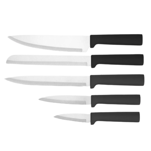 Набір ножів 10 предметів:(5шт + підставка + обробні дошки) MR-1412-BLACK Maestro Житомир