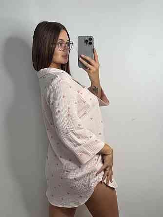 Жіноча муслінова нічна сорочка Рожевий XL-2XL Харків