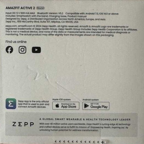 Amazfit Active 2 (Round A2437) Black Sport Silicone W2437GL7N НОВИЙ!!! Харків - фото 2