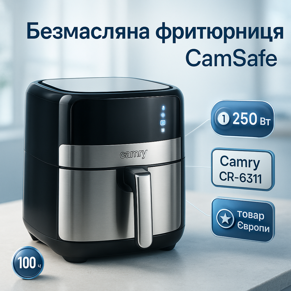 Аерофрітюрниця електрична для дому, Фритюрниця зі знімним піддоном без олії, Піч без олії електрична MT-47 Львів - фото 17