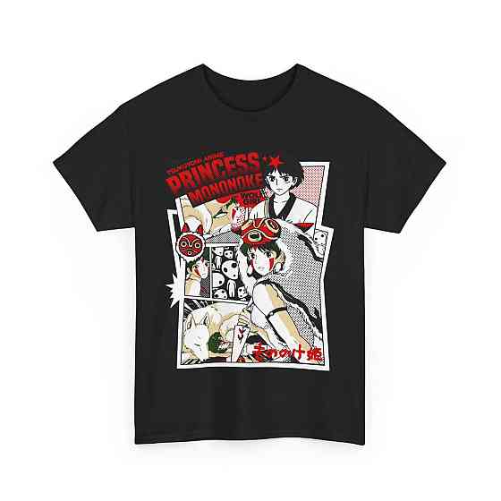 Футболка з аніме принтом Аніме Прінкесс Мононоке Фанс оверсайз (S/M/L) Чорний AnimeJ0323 Дніпро