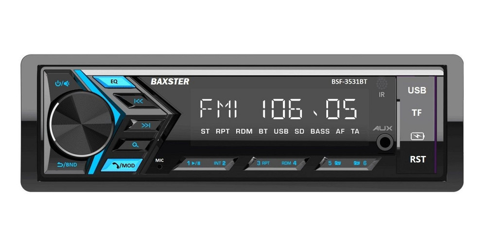 Автомагнітола 1DIN BAXSTER BSF-3531BT (Bluetooth/USB/MicroSD/AUX/FM) RGB + пульт Харків - фото 1