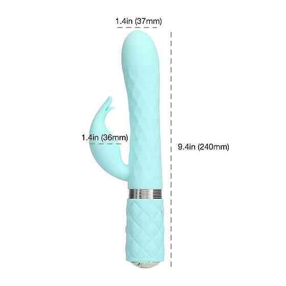 Роскошный кролик с ротацией и вибрацией Pillow Talk Lively, Teal, кристалл Сваровски, тройной отрост Sex Aura Киев