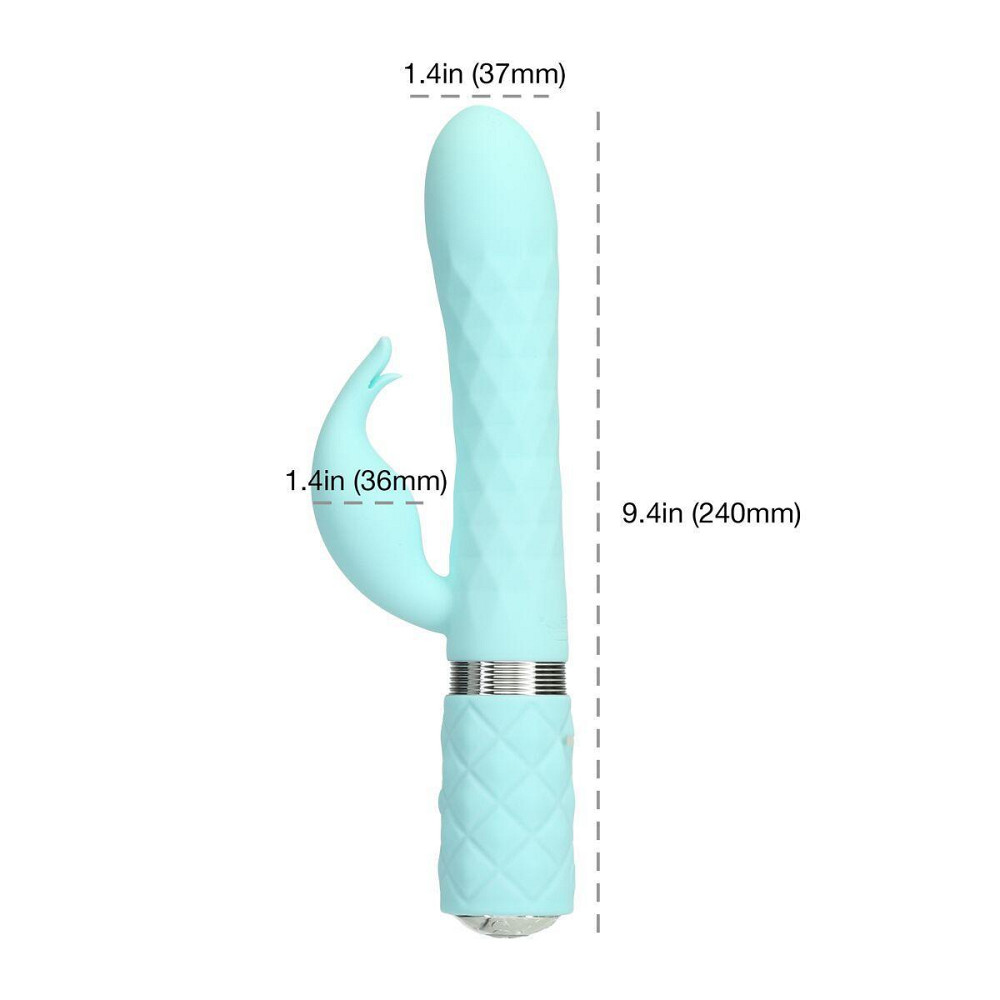 Роскошный кролик с ротацией и вибрацией Pillow Talk Lively, Teal, кристалл Сваровски, тройной отрост Sex Aura Киев - изображение 4