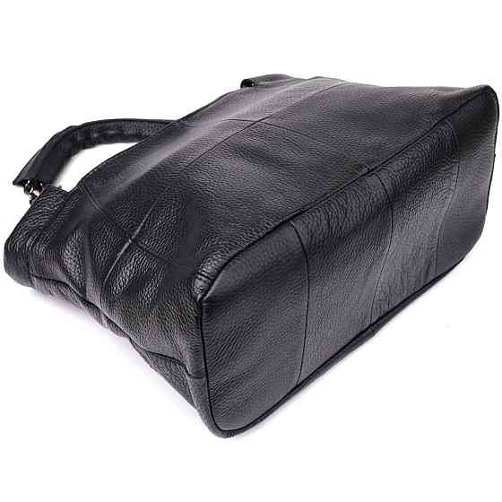 Удобная повседневная сумка из натуральной кожи для женщин Vintage 22992 Черный Киев