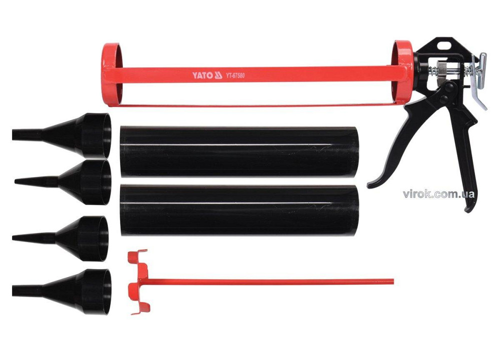 Пістолет скелетний для затирання швів YATO : L= 330 мм, Ø= 60 мм, зі змінними насадками [10] Одеса - фото 1
