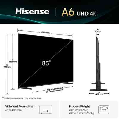 Телевизор Hisense 85A6Q Винница