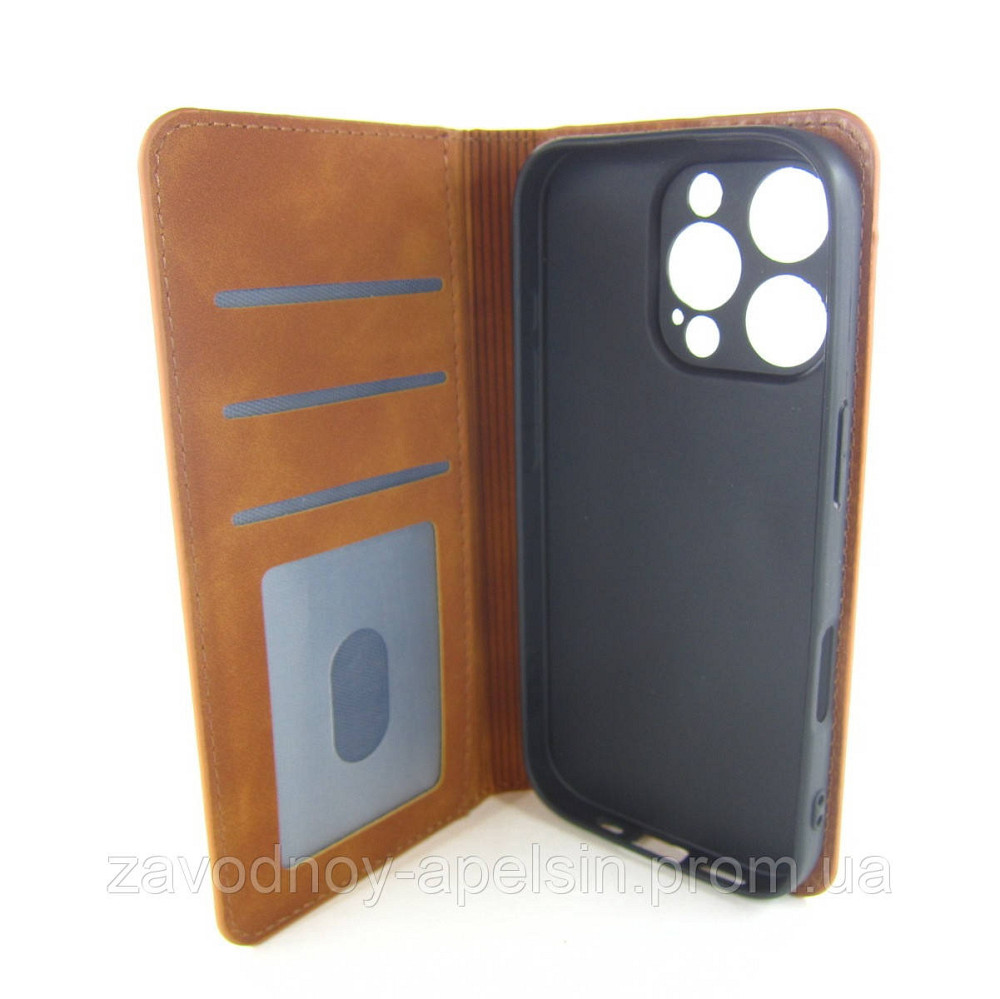 Чехол книжка iPhone 16 Pro Защита камеры (коричневый) Одесса - изображение 3