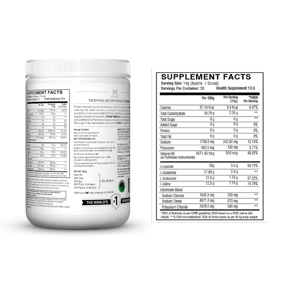 Амінокислотний комплекс Scivation Xtend Original BCAA 420 g (Blue Raspberry) EU Луцьк - фото 2