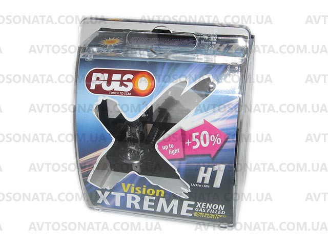 Галогенка H1 PULSO 12V 55W +50% LP-12553 X-treme Vision/plastic box (пара) Винница - изображение 2