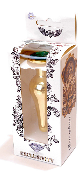 Анальная пробка Boss Series - Jewellery Gold BUTT PLUG Green, BS6400069 Sex Aura Киев - изображение 8