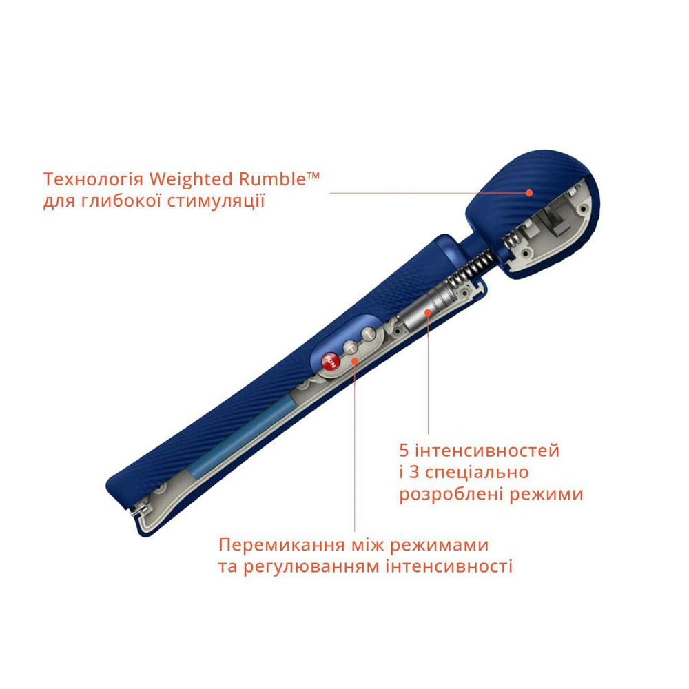 Вибромассажер Fun Factory VIM Vibrating Wand midnight blue, супермощный и легкий, до 6 часов работы Sex Aura Киев - изображение 5