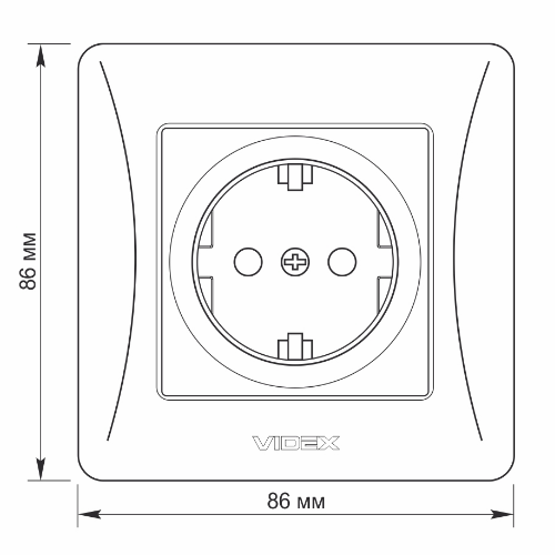BINERA чорний графіт Розетка внутрішня 1-а із заземленням Videx Житомир - изображение 5