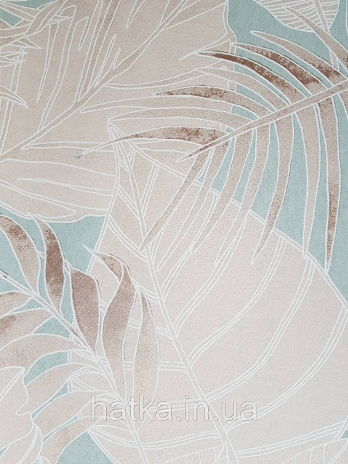 Шпалери флізелінові Khroma LAV103 LA VIE EN ROSE бірюзові гілки листя коричневі Київ - фото 2