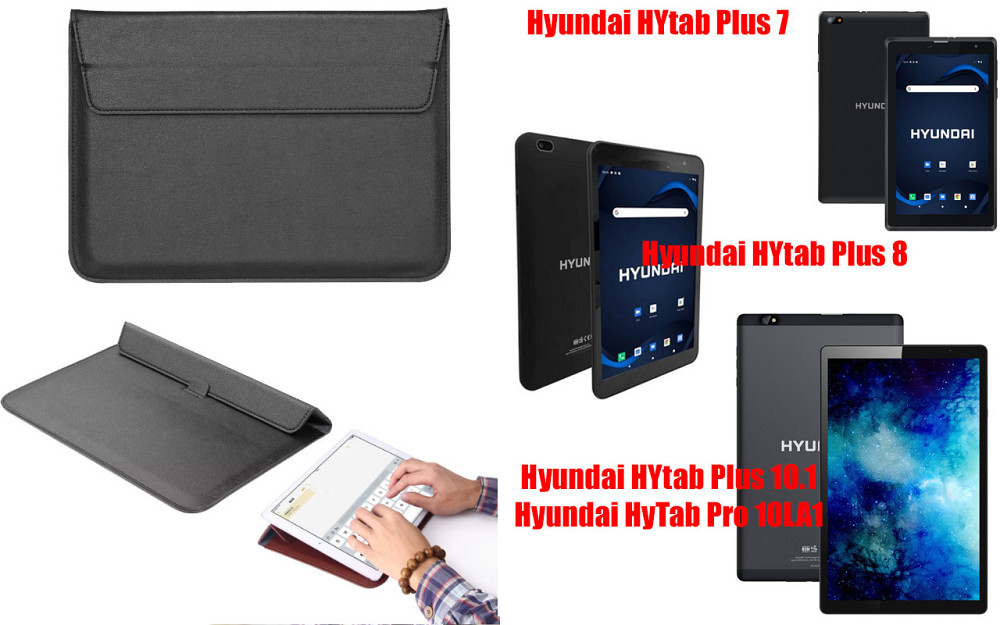 Чохол-конверт VitoCase для Hyundai HYtab Plus 7, Plus 8, Plus 10.1, Pro 10, з функцією підставки для планшета Чорний Київ - фото 1