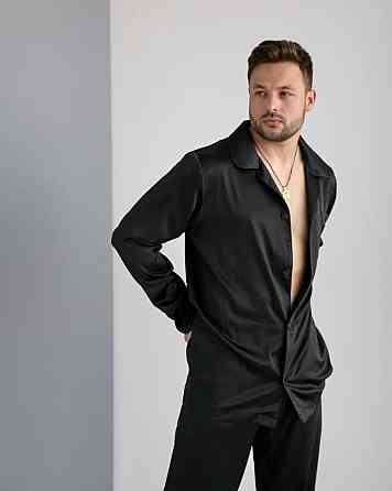 Мужская пижама шелк Черный S Харьков