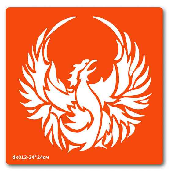Трафарет для био-тату Феникс dx013-24*24см, размер 24 х 24см Винница