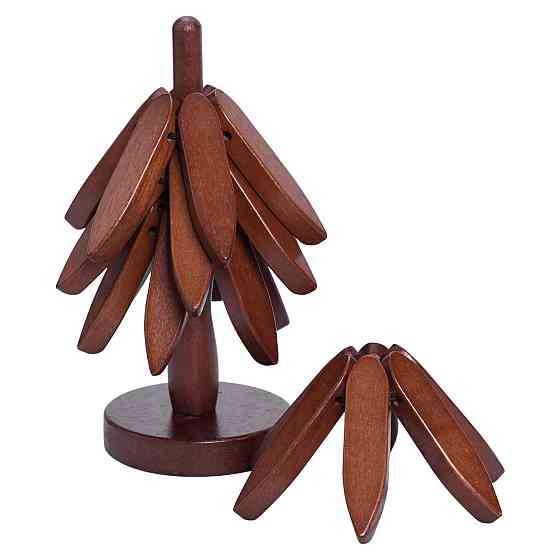 Yiwu Набір підставок під гаряче з дерева 3 шт Ø19 (см) + тримач підставки на стіл під гаряче HB Коломыя