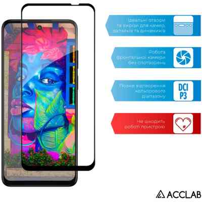 Стекло защитное ACCLAB Full Glue MOTO G32 Black (1283126544309) Винница