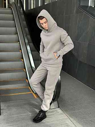 Тепле чоловіче худі на флісі з капюшоном сталеве Pobedov 008 ЗИМА Київ