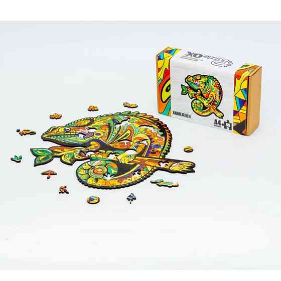 Фігурний дерев'яний пазл A4 Хамелеон PuzA4-01746, 69 деталей Вінниця