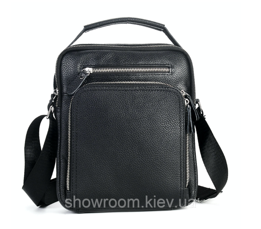 Мужская сумка через плечо Leather Collection (5033) кожаная черная Киев - изображение 2