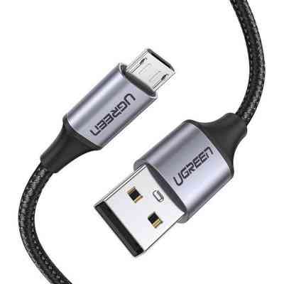 Дата кабель USB 2.0 AM to Micro 5P 2.0m US290 Aluminum Braid Black Ugreen (60148) Винница