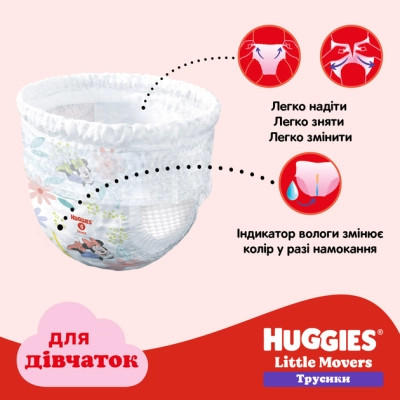 Подгузники Huggies Little Movers/Pants 3 M-Pack 6-11 кг для девочек 116 шт (5029054568033) Винница - изображение 6