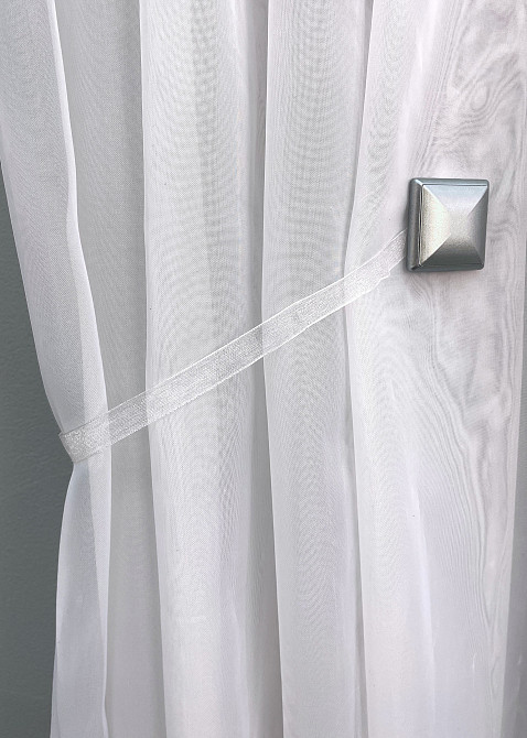 Магниты для штор и гардин Квадрат двусторонние набор 2 шт Серебристый (81-139) Киев - изображение 3