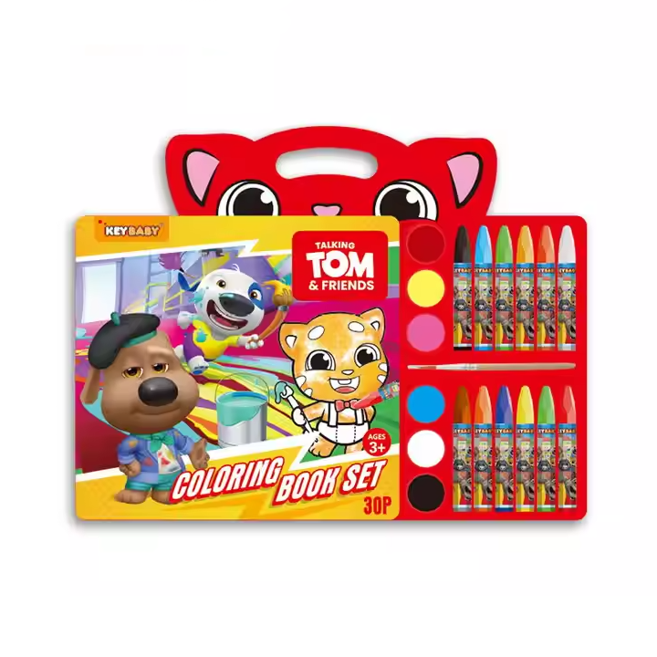 Дитяча книга-розмальовка Keybaby з олійними фарбами та крейдою для дітей від 3 років, у кольорі Red Кам'янець-Подільський - фото 1