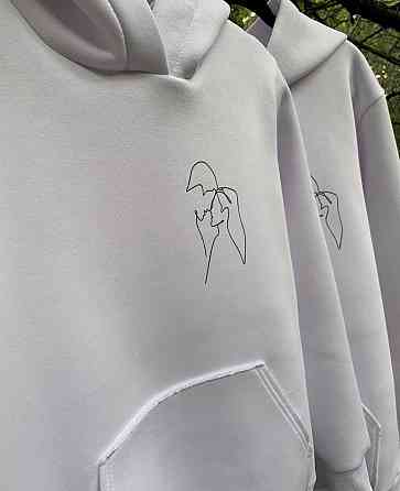 Парні толстовки з АБСТРАКТНИМ ПРИНТОМ з капюшоном і кишенькою для хлопця та дівчини Чернівці