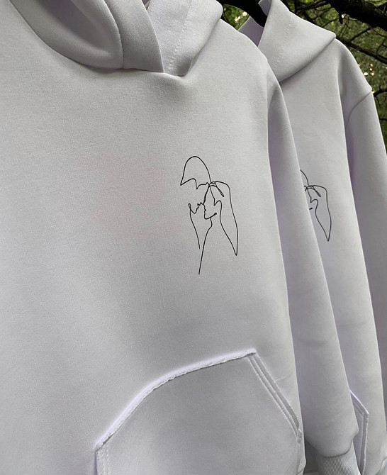 Парні толстовки з АБСТРАКТНИМ ПРИНТОМ з капюшоном і кишенькою для хлопця та дівчини Чернівці - фото 2