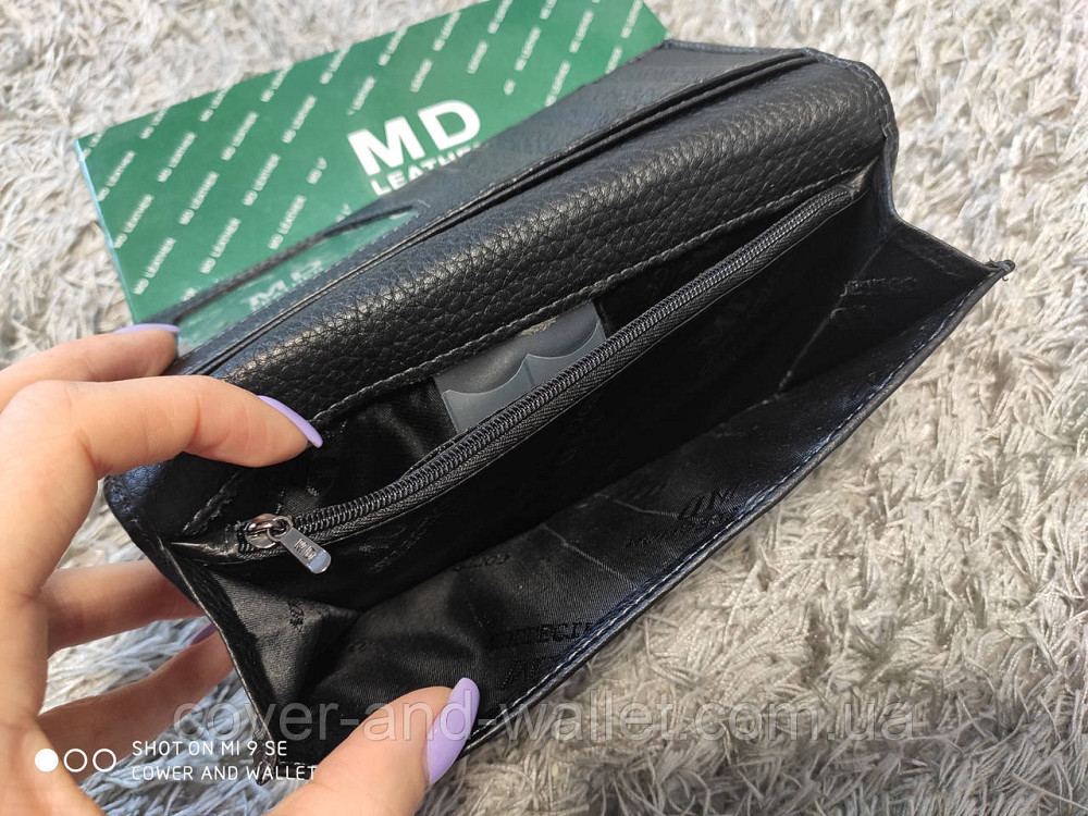 Тонкий шкіряний чоловічий гаманець купюрник на багато карток MD 22-337 Київ - фото 3