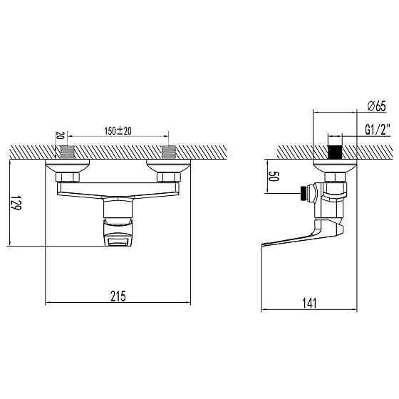 Змішувач BOLSENA Ø35 для душу CORSO 9614300 (CB-1D137C) Київ