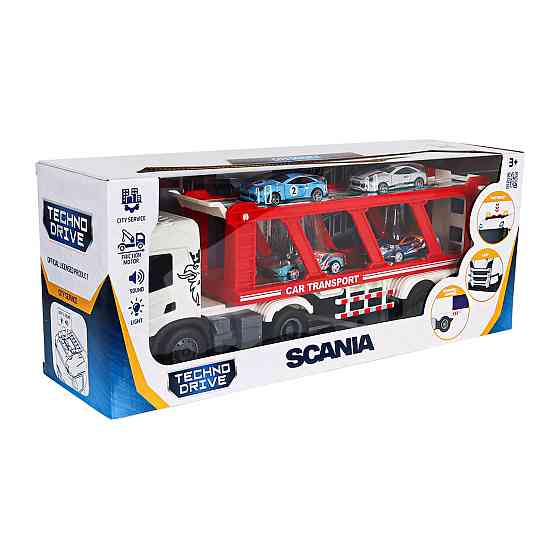 Ігровий набір серії Large Truck – Автоперевізник Scania (4 машини, світло, звук) Дніпро