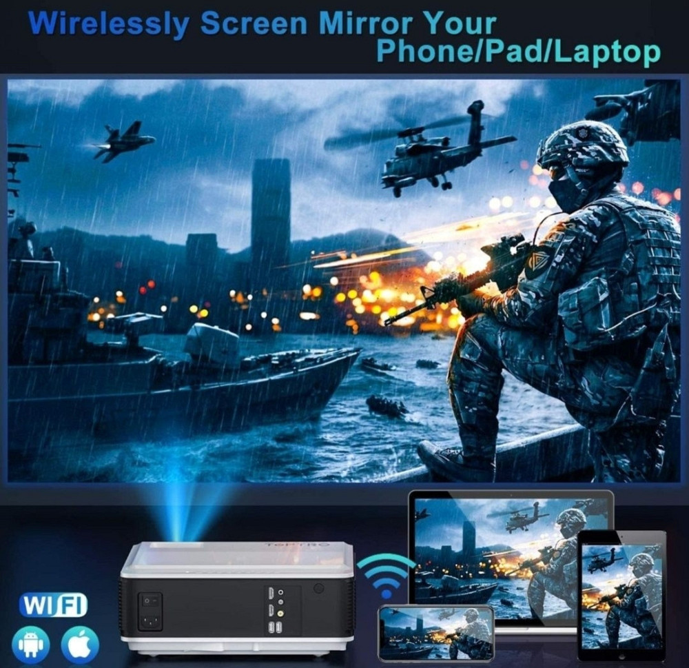 Проєктор LED TOPTRO TR82 Wi-Fi 5.0 Bluetooth Full HD 1080P. Київ - фото 3