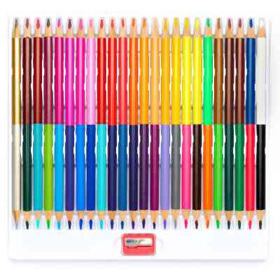Олівці кольорові Школярик Тригранні Двосторонні З точилкою 24 шт 48 кольорів (312116004-UA) Вінниця