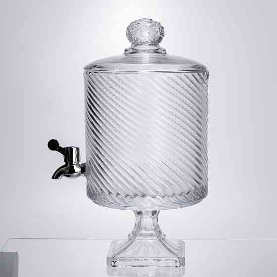 Лимонадниця з краном на підставці скляна 4,5 л прозора HP-19-3045-8 Київ