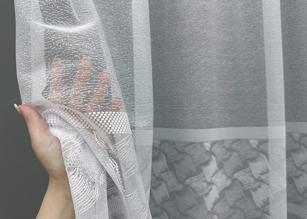 Тюль VR-Textil 1679т Преміум Жакард Білий 300х250 см (42-0863) Київ - фото 4