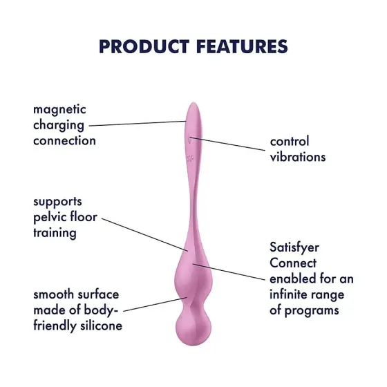 Вагінальні кульки з вібрацією Satisfyer Love Birds 1 Connect App Pink Львів