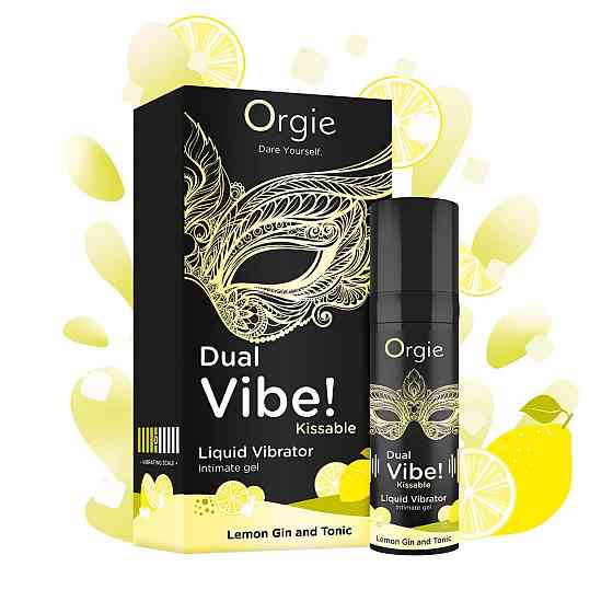 Рідкий вібратор Orgie Dual Vibe! Lemon Gin And Tonic Kissable Liquid Vibrator, 15 мл Sex Aura Київ