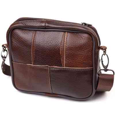 Сумка Vintage Поясна з натуральної шкіри Коричнева (21486) Вінниця