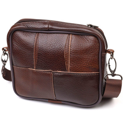 Сумка Vintage Поясна з натуральної шкіри Коричнева (21486) Вінниця - фото 4