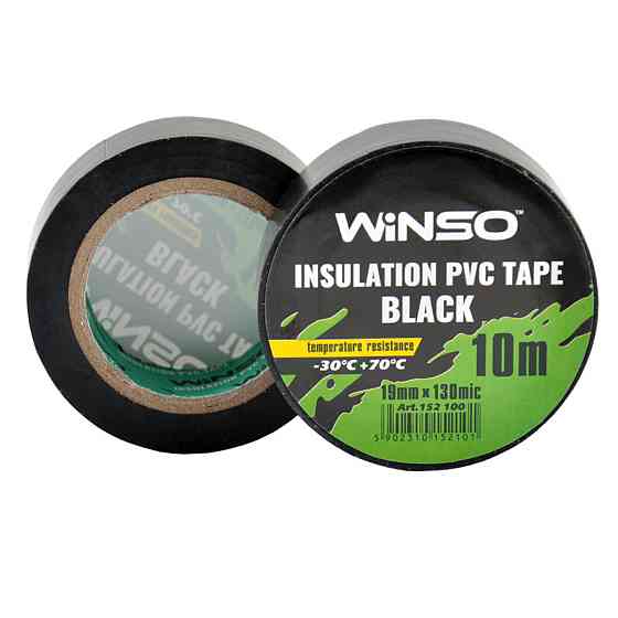 Лента изоляционная ПВХ Winso д.10м, ш.19мм, т.130мк, черная Киев