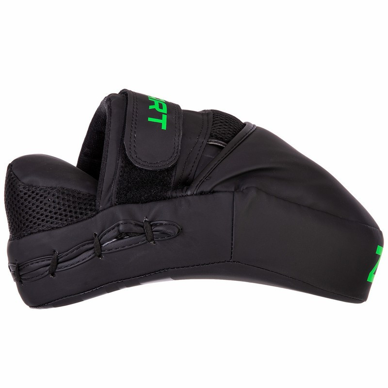 Лапа вигнута для боксу та єдиноборств ZELART VL-3093 розмір 24x18,5x5 см чорний-салатовий Київ - фото 6