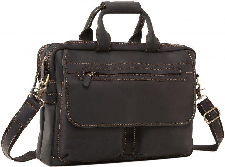 Сумка из винтажной кожи Коричневая (Vintage) Киев - изображение 13