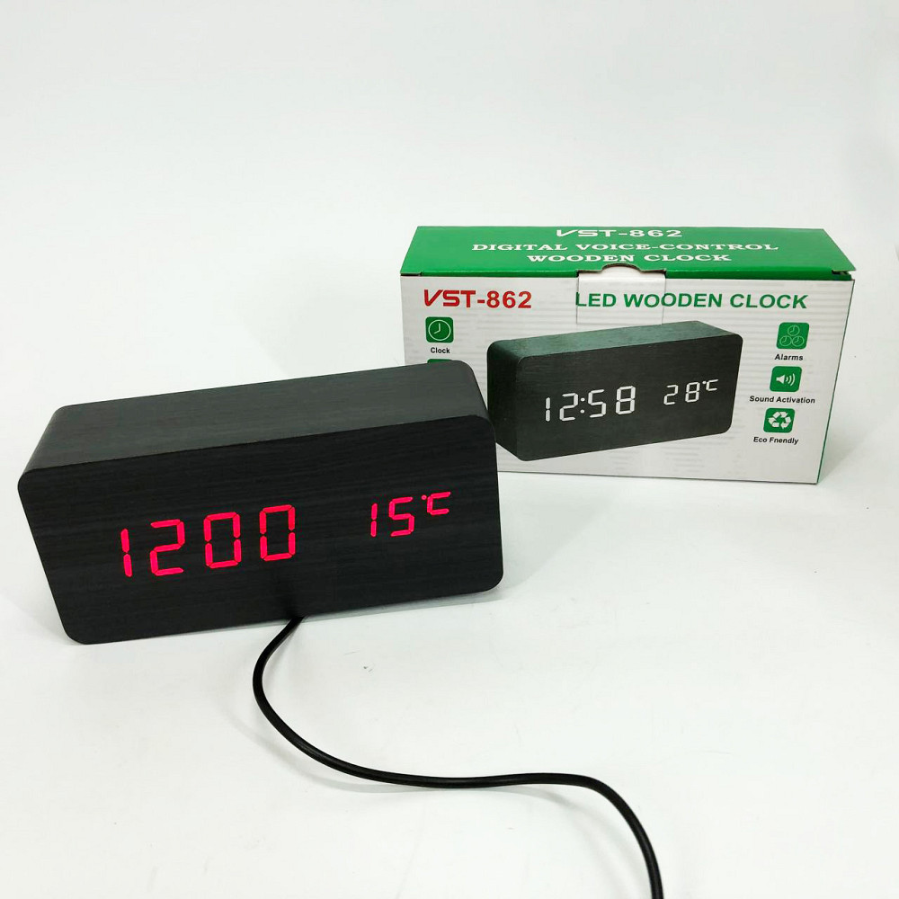 Настільний годинник LED на батарейках VST-862, Годинник електронний з яскравими цифрами настільний OD-55 Львів - фото 2